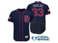 San Diego Padres #33 James Shields Navy Stars & Stripes 2016 Independence Day Cool Base Jersey