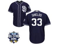 San Diego Padres James Shields #33 Majestic Navy 2016 All-Star Patch Authentic Cool Base Jersey