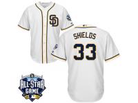 San Diego Padres James Shields #33 Majestic White 2016 All-Star Patch Authentic Cool Base Jersey
