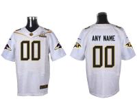 Super Bowl 50 Nike Baltimore Ravens Customized Men Elite White Jerseys