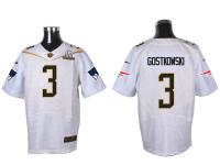 Super Bowl 50 Nike New England Patriots #3 Stephen Gostkowski Men Elite White Jerseys