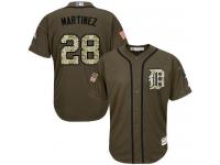 Tigers #28 J. D. Martinez Green Salute to Service Stitched Baseball Jersey