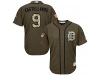 Tigers #9 Nick Castellanos Green Salute to Service Stitched Baseball Jersey