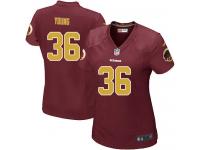 Washington Redskins Darrel Young Women's Alternate Jersey - Burgundy Red 80th Anniversary Nike NFL #36 Game