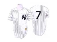 White 1951 Throwback Mickey Mantle Men #7 Mitchell And Ness MLB New York Yankees Jersey