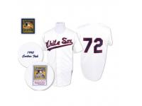 White 1990 Throwback Carlton Fisk Men #72 Mitchell And Ness MLB Chicago White Sox Jersey