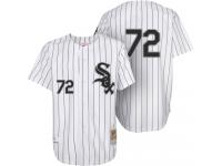 White 1993 Throwback Carlton Fisk Men #72 Mitchell And Ness MLB Chicago White Sox Jersey