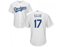 White A.J. Ellis Authentic Player Men #17 Majestic MLB Los Angeles Dodgers 2016 New Cool Base Jersey