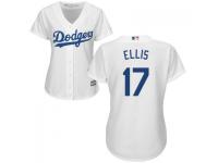 White A.J. Ellis Authentic Player Women #17 Majestic MLB Los Angeles Dodgers 2016 New Cool Base Jersey