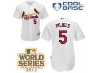White Albert Pujols Men #5 Majestic MLB St. Louis Cardinals 2011 World Series Cool Base Home Jersey