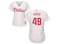 White Alec Asher Women #49 Majestic MLB Philadelphia Phillies 2016 New Cool Base Jersey
