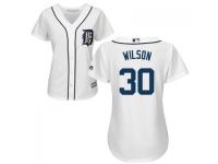 White Alex Wilson Women #30 Majestic MLB Detroit Tigers 2016 New Cool Base Jersey
