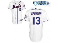 White Asdrubal Cabrera Men #13 Majestic MLB New York Mets Cool Base Alternate Jersey