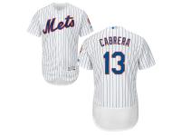 White Asdrubal Cabrera Men #13 Majestic MLB New York Mets Flexbase Collection Jersey