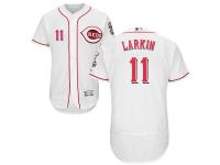 White Barry Larkin Men #11 Majestic MLB Cincinnati Reds Flexbase Collection Jersey
