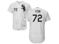 White-Black Carlton Fisk Men #72 Majestic MLB Chicago White Sox Flexbase Collection Jersey