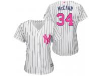 White Brian McCann Women #34 Majestic MLB New York Yankees 2016 Mother Day Cool Base Jersey