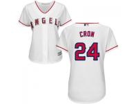 White C. J. Cron Women #24 Majestic MLB Los Angeles Angels of Anaheim 2016 New Cool Base Jersey