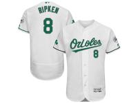 White Celtic Cal Ripken Men #8 Majestic MLB Baltimore Orioles Flexbase Collection Jersey