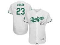 White Celtic Kirk Gibson Men #23 Majestic MLB Los Angeles Dodgers Flexbase Collection Jersey