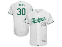 White Celtic Maury Wills Men #30 Majestic MLB Los Angeles Dodgers Flexbase Collection Jersey