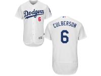 White Charlie Culberson Men #6 Majestic MLB Los Angeles Dodgers Flexbase Collection Jersey