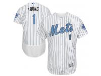White Chris Young Men #1 Majestic MLB New York Mets 2016 Father Day Fashion Flex Base Jersey