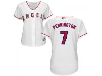 White Cliff Pennington Women #7 Majestic MLB Los Angeles Angels of Anaheim 2016 New Cool Base Jersey