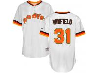 White Dave Winfield Men #31 Majestic MLB San Diego Padres 1984 Turn Back The Clock Jersey