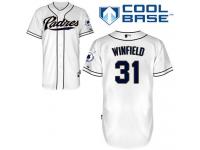 White Dave Winfield Men #31 Majestic MLB San Diego Padres Cool Base Home Jersey