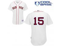 White Dustin Pedroia Men #15 Majestic MLB Boston Red Sox Cool Base Home Jersey