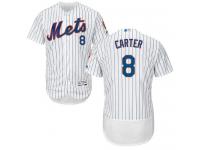 White Gary Carter Men #8 Majestic MLB New York Mets Flexbase Collection Jersey