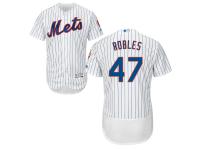 White Hansel Robles Men #47 Majestic MLB New York Mets Flexbase Collection Jersey
