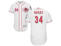 White Homer Bailey Men #34 Majestic MLB Cincinnati Reds Flexbase Collection Jersey