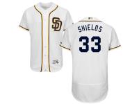White James Shields Men #33 Majestic MLB San Diego Padres Flexbase Collection Jersey