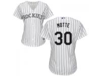 White Jason Motte Women #30 Majestic MLB Colorado Rockies 2016 New Cool Base Jersey