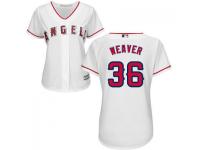 White Jered Weaver Women #36 Majestic MLB Los Angeles Angels of Anaheim 2016 New Cool Base Jersey