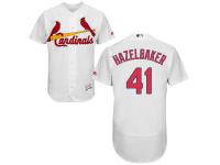 White Jeremy Hazelbaker Men #41 Majestic MLB St. Louis Cardinals Flexbase Collection Jersey
