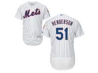 White Jim Henderson Men #51 Majestic MLB New York Mets Flexbase Collection Jersey