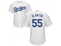 White Joe Blanton Authentic Player Men #55 Majestic MLB Los Angeles Dodgers 2016 New Cool Base Jersey