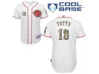 White Joey Votto Men #19 Majestic MLB Cincinnati Reds USMC Cool Base Jersey