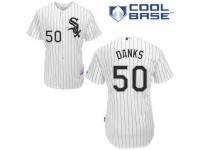 White John Danks Men #50 Majestic MLB Chicago White Sox Cool Base Home Jersey