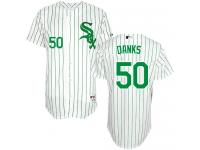 White John Danks Men #50 Majestic MLB Chicago White Sox St. Patrick Day Jersey