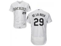 White Jorge de la Rosa Men #29 Majestic MLB Colorado Rockies Flexbase Collection Jersey