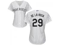 White Jorge De La Rosa Women #29 Majestic MLB Colorado Rockies 2016 New Cool Base Jersey