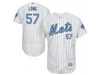 White Kevin Long Men #57 Majestic MLB New York Mets 2016 Father Day Fashion Flex Base Jersey
