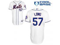 White Kevin Long Men #57 Majestic MLB New York Mets Cool Base Alternate Jersey