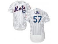 White Kevin Long Men #57 Majestic MLB New York Mets Flexbase Collection Jersey