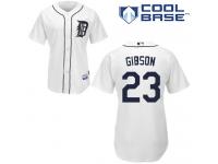 White Kirk Gibson Men #23 Majestic MLB Detroit Tigers Cool Base Home Jersey