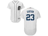 White Kirk Gibson Men #23 Majestic MLB Detroit Tigers Flexbase Collection Jersey